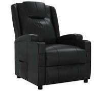 vidaXL Sillón Reclinable, Silla con Reposabrazos Respaldo, Silla Descanso para TV, Sillón para Salón Oficina, Cuero Sintético Negro