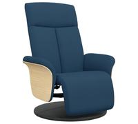 vidaXL Sillón Reclinable, Silla con Reposapiés Reposabrazos, Sillón de Descanso Relax TV, Asiento Tapizado para Salón Hogar, Tela Azul