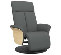 vidaXL Sillón Reclinable, Silla con Reposapiés Reposabrazos, Sillón de Descanso Relax TV, Asiento Tapizado para Salón Hogar, Tela Gris Oscuro