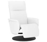 vidaXL Sillón Reclinable, Silla con Reposapiés Reposabrazos, Sillón de Descanso Relax TV, Asiento Tapizado para Salón Hogar, Cuero Sintético Blanco