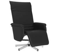 vidaXL Sillón Reclinable, Silla con Reposapiés Respaldo Reposabrazos, Sillón de TV Relax Descanso, Asiento para Salón, Cuero Sintético Negro