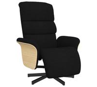 vidaXL Sillón Reclinable, Silla con Reposapiés Respaldo Reposabrazos, Sillón de TV Relax Descanso, Asiento para Salón Hogar, Tela Negra