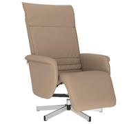 vidaXL Sillón Reclinable, Silla con Reposapiés Respaldo Reposabrazos, Sillón de TV Relax Descanso, Asiento para Salón, Cuero Sintético Capuchino