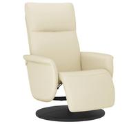 vidaXL Sillón Reclinable, Silla con Reposapiés Respaldo Reposabrazos, Sillón de TV Relax Descanso, Asiento para Salón, Cuero Sintético Color Crema