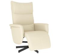 vidaXL Sillón Reclinable, Silla con Reposapiés Respaldo Reposabrazos, Sillón de TV Relax Descanso, Asiento para Salón, Cuero Sintético Color Crema