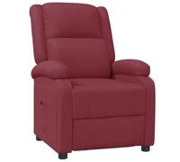 vidaXL Sillón Reclinable, Silla con Reposapiés Respaldo, Sillón de Descanso para TV, Asiento Tapizado para Salón Oficina, Cuero Sintético Rojo Tinto