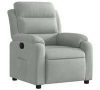 vidaXL Sillón Reclinable, Silla con Respaldo Reposabrazos, Butaca de Relax Descanso TV, Asiento Ajustable para Casa, Terciopelo Gris Claro