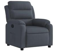 vidaXL Sillón reclinable Butaca relax con reposabrazos y asiento ajustable - terciopelo gris oscuro