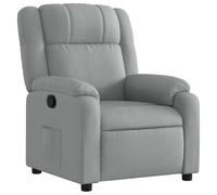 vidaXL Sillón Reclinable, Silla con Respaldo Reposabrazos, Sillón de Relax Descanso TV, Asiento Ajustable para Ancianos, Tela Gris Claro