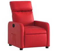 vidaXL Sillón Reclinable, Silla con Respaldo Reposabrazos, Sillón de Relax Descanso TV, Asiento Ajustable para Casa, Cuero Sintético Rojo