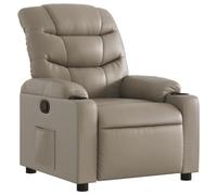 vidaXL Sillón Reclinable, Silla con Respaldo Reposabrazos, Sillón de Relax Descanso TV, Asiento Ajustable para Casa, Cuero Sintético Color Capuchino