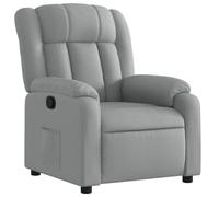 vidaXL Sillón Reclinable, Silla con Respaldo Reposabrazos, Sillón de Relax Descanso TV, Asiento Ajustable para Ancianos, Tela Gris Claro