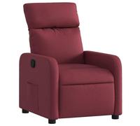 vidaXL Sillón Reclinable, Silla con Respaldo Reposabrazos, Sillón de Relax Descanso TV, Asiento Ajustable para Ancianos, Tela Rojo Tinto