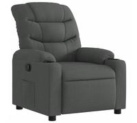 vidaXL Sillón Reclinable, Silla con Respaldo Reposabrazos, Sillón de Relax Descanso TV, Asiento Ajustable para Ancianos, Tela Gris Oscuro