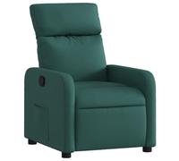 vidaXL Sillón Reclinable, Silla con Respaldo Reposabrazos, Sillón de Relax Descanso TV, Asiento Ajustable para Ancianos, Tela Verde Oscuro