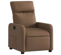 vidaXL Sillón Reclinable, Silla con Respaldo Reposabrazos, Sillón de Relax Descanso TV, Asiento Ajustable para Ancianos, Tela Marrón