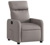 vidaXL Sillón Reclinable, Silla con Respaldo Reposabrazos, Sillón de Relax Descanso TV, Asiento Ajustable para Ancianos, Tela Gris Taupe