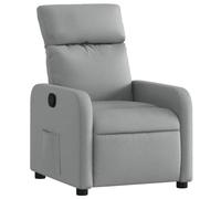vidaXL Sillón Reclinable, Silla con Respaldo Reposabrazos, Sillón de Relax Descanso TV, Asiento Ajustable para Ancianos, Tela Gris Claro