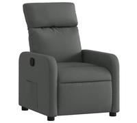 vidaXL Sillón Reclinable, Silla con Respaldo Reposabrazos, Sillón de Relax Descanso TV, Asiento Ajustable para Ancianos, Tela Gris Oscuro