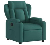 vidaXL Sillón Reclinable, Silla con Respaldo Reposabrazos, Sillón de Televisión Relax Descanso, Asiento para Salón Hogar, Tela Verde Oscuro