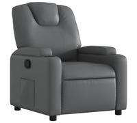 vidaXL Sillón reclinable Relax para salón - Respaldo y reposabrazos - Cuero sintético gris