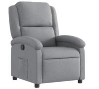 vidaXL Sillón Reclinable, Silla con Respaldo Reposabrazos, Sillón de Televisión Relax Descanso, Asiento para Salón Hogar, Tela Gris Claro