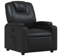 vidaXL Sillón Reclinable, Silla con Respaldo Reposabrazos, Sillón de Televisión Relax Descanso, Asiento para Salón, Cuero Sintético Negro