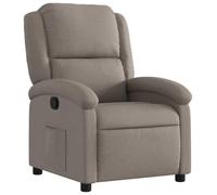 vidaXL Sillón Reclinable, Silla con Respaldo Reposabrazos, Sillón de Televisión Relax Descanso, Asiento para Salón Hogar, Tela Gris Taupe