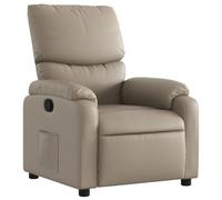 vidaXL Sillón Reclinable, Silla con Respaldo Reposabrazos, Sillón de Televisión Relax Descanso, Asiento para Salón, Cuero Sintético Color Capuchino