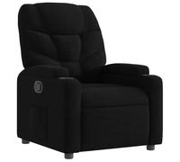 vidaXL Sillón Reclinable, Silla con Respaldo Reposabrazos, Sillón de Televisión Relax Descanso, Asiento para Salón Hogar, Tela Negro