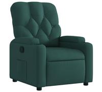 vidaXL Sillón Reclinable, Silla con Respaldo Reposabrazos, Sillón de Televisión Relax Descanso, Asiento para Salón Hogar, Tela Verde Oscuro