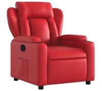 vidaXL Sillón Reclinable, Silla con Respaldo Reposabrazos, Sillón de Televisión Relax Descanso, Asiento para Salón Hogar, Cuero Sintético Rojo