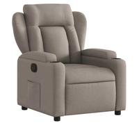 vidaXL Sillón reclinable para salón con respaldo y reposabrazos, tela gris taupe