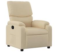 vidaXL Sillón Reclinable, Silla con Respaldo Reposabrazos, Sillón de Televisión Relax Descanso, Asiento para Salón Hogar, Tela Crema