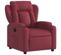 vidaXL Sillón Reclinable, Silla con Respaldo Reposabrazos, Sillón de Televisión Relax Descanso, Asiento para Salón Hogar, Tela Rojo Tinto