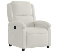 vidaXL Sillón Reclinable, Silla con Respaldo Reposabrazos, Sillón de Televisión Relax Descanso, Asiento para Salón Hogar, Terciopelo Blanco Crema