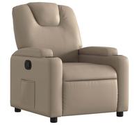 vidaXL Sillón Reclinable, Silla con Respaldo Reposabrazos, Sillón de Televisión Relax Descanso, Asiento para Salón, Cuero Sintético Color Capuchino