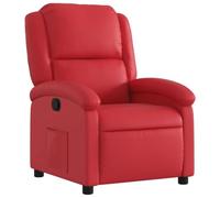 vidaXL Sillón Reclinable, Silla con Respaldo Reposabrazos, Sillón de TV Relax Descanso, Asiento para Salón Hogar, Cuero Sintético Rojo