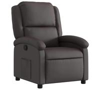 vidaXL Sillón reclinable Cuero auténtico marrón Oscuro