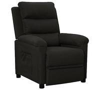 vidaXL Sillón Reclinable Silla Sofá Asiento Butaca Orejero Relax Reposapiés Ajustable Sala de Estar Salón Oficina Muebles de Tela Negro