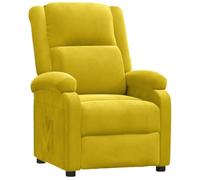 vidaXL Sillón Reclinable Silla Sofá Asiento Butaca Orejero Reposapiés Ajustable Sala de Estar Salón Oficina Muebles de Terciopelo Amarillo