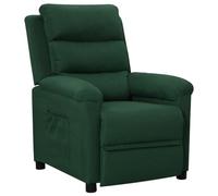 vidaXL Sillón Reclinable Silla Sofá Asiento Butaca Orejero Reposapiés Ajustable Sala de Estar Salón Oficina Muebles de Tela Verde Oscuro