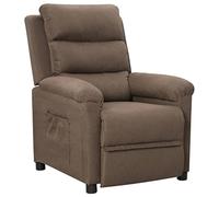 vidaXL Sillón Reclinable Silla Sofá Asiento Butaca Orejero Reposapiés Ajustable Sala de Estar Salón Oficina Muebles de Tela Gris Taupé