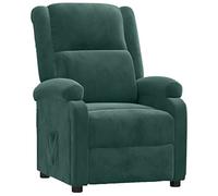 vidaXL Sillón Reclinable Silla Sofá Asiento Butaca Orejero Reposapiés Ajustable Sala de Estar Salón Oficina Muebles de Terciopelo Verde Oscuro