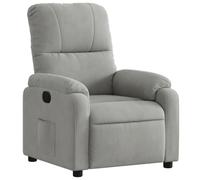 vidaXL Sillón Reclinable, Sillón con Reposabrazos Respaldo, Silla Ajustable de Descanso Relax, Asiento Salón, Tela de Microfibra Gris Claro
