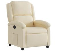 vidaXL Sillón reclinable tapizado en Tela Color Crema