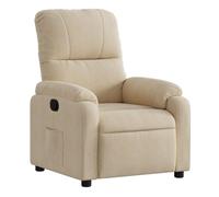 Vidaxl sillón reclinable tela de microfibra color crema