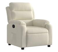 vidaXL Sillón Reclinable, Silla con Respaldo Reposabrazos, Butaca de Relax Descanso TV, Asiento Ajustable para Casa, Terciopelo Blanco Crema