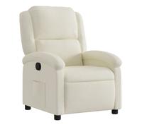 vidaXL Sillón Reclinable, Silla con Respaldo Reposabrazos, Sillón de Televisión Relax Descanso, Asiento para Salón Hogar, Terciopelo Blanco Crema
