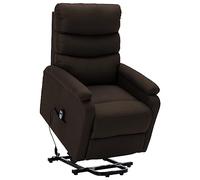 vidaXL Sillón Reclinable TV Reposapiés Respaldo Silla Acolchado Asiento Salón Oficina Mueble Elevador Ergonómico Cómoda de Tela Marrón Oscuro